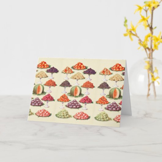 ヴィンテージデザートフルーツ:パーティー果実主義者 カード (黄色い花)