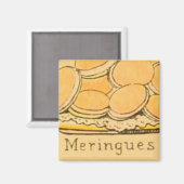 ヴィンテージデザートメレンゲのクッキー磁石 マグネット (正面/裏面)