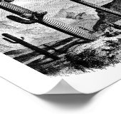 ヴィンテージデザートランドスケープイラストレーションアート ポスター (角)