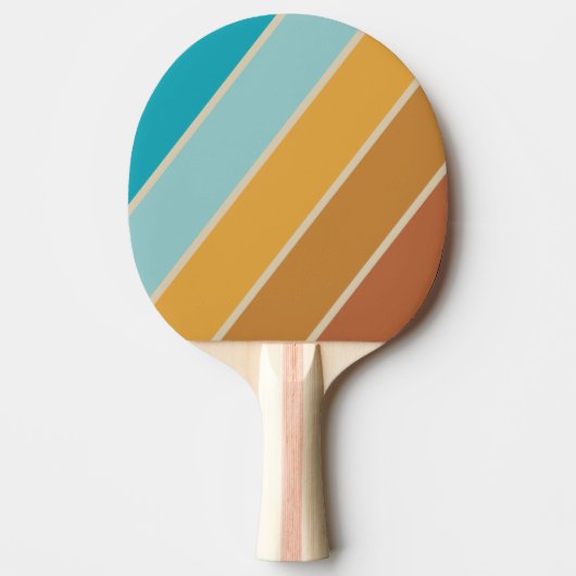 ヴィンテージデザートレインボーはっきりしたストライプの 卓球ラケット (正面)