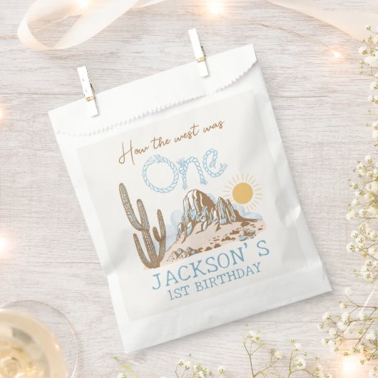 ヴィンテージデザートワイルドウエストウェスタン1st誕生日 フェイバーバッグ (クリップ留めされた状態)