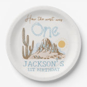 ヴィンテージデザートワイルドウエストウェスタン1st誕生日 ペーパープレート (正面)