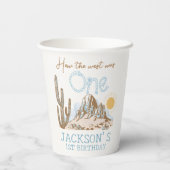 ヴィンテージデザートワイルドウエストウェスタン1st誕生日 紙コップ (裏面)