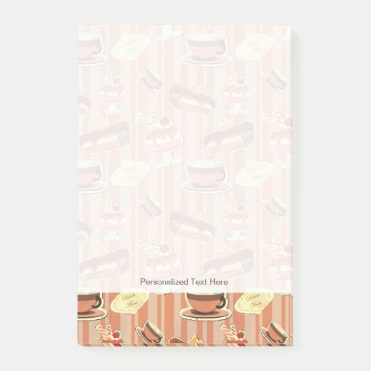 ヴィンテージデザート付きデザートカード ポストイット (正面)