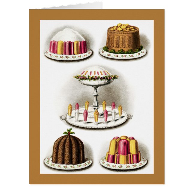 ヴィンテージデザート焼いたと商品枠付きビッグカード (正面)