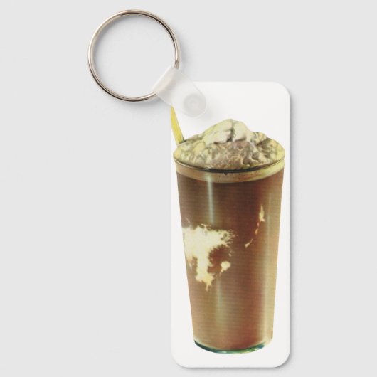 ヴィンテージデザート、チョコレートシェイクとホイップクリーム キーホルダー (正面)