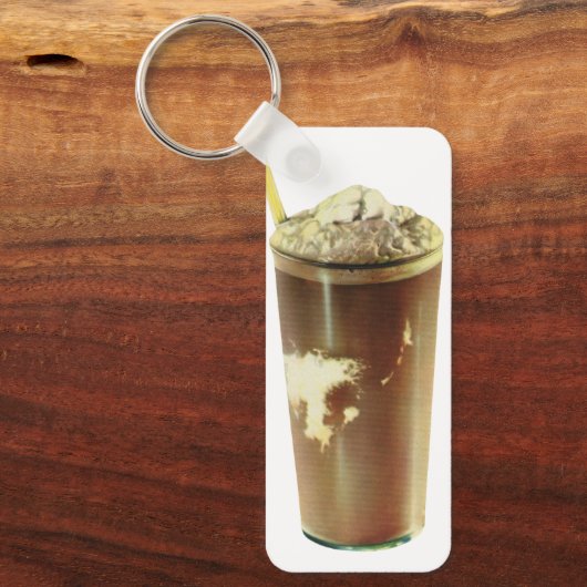 ヴィンテージデザート、チョコレートシェイクとホイップクリーム キーホルダー (正面)