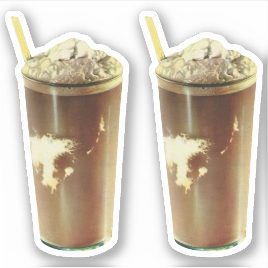 ヴィンテージデザート、チョコレートシェイクとホイップクリーム シール (正面)