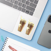 ヴィンテージデザート、チョコレートシェイクとホイップクリーム シール (ノートパソコンとiPhone)