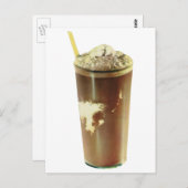 ヴィンテージデザート、チョコレートシェイクとホイップクリーム ポストカード (正面/裏面)