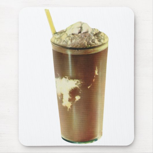 ヴィンテージデザート、チョコレートシェイクとホイップクリーム マウスパッド (正面)