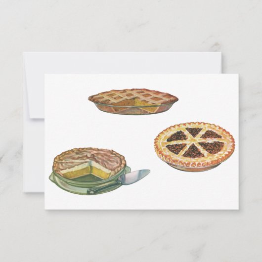 ヴィンテージデザート、感謝祭パイ、ペカンカボチャ (正面)