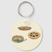 ヴィンテージデザート、感謝祭パイ、ペカンカボチャ キーホルダー (正面)