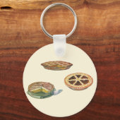 ヴィンテージデザート、感謝祭パイ、ペカンカボチャ キーホルダー (正面)