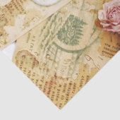 ヴィンテージデスクのトップ紙バラと羽毛 薄葉紙 (詳細)