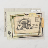 ヴィンテージデスクはがき引っ越しました 案内ポストカード (正面/裏面)