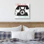 ヴィンテージデスクトップ – 電話 キャンバスプリント (インサイチュ (寝室))