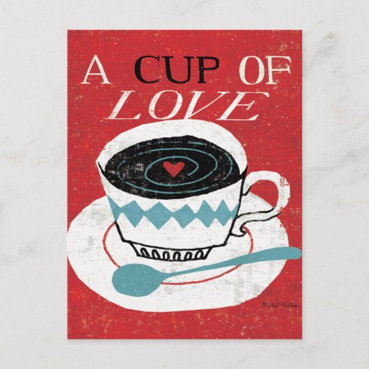 ヴィンテージデスクトップ – Coffee ポストカード (正面)
