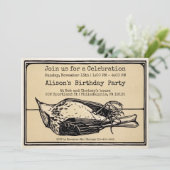 ヴィンテージデッドバードカスタマイズ可能パーティの招待状 招待状 (スタンド正面)