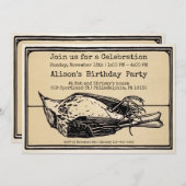 ヴィンテージデッドバードカスタマイズ可能パーティの招待状 招待状 (正面/裏面)