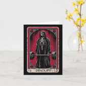 ヴィンテージデッドリフトスケルトンハロウィーンジムチャークウェイグ カード (黄色い花)