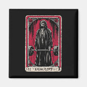 ヴィンテージデッドリフトスケルトンハロウィーンジムチャークウェイグ マグネット (正面)