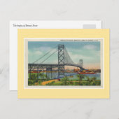 ヴィンテージデトロイトアンバサダーブリッジウィンザーカナダ ポストカード (正面/裏面)