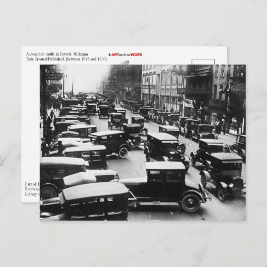 ヴィンテージデトロイトトラフィックフロー ポストカード (正面/裏面)