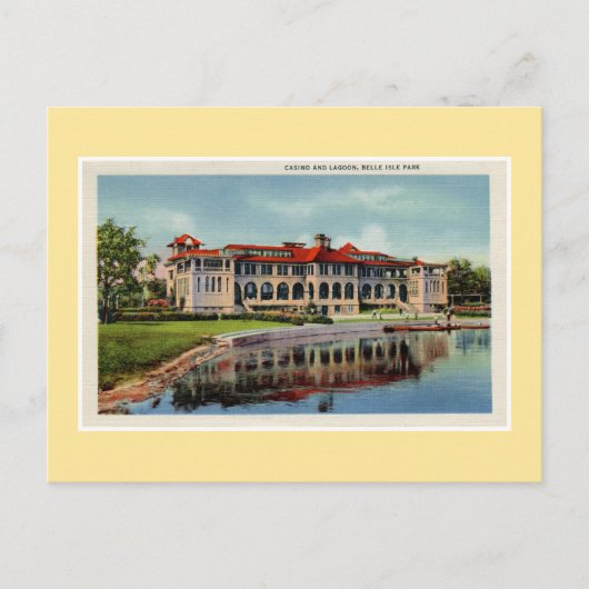ヴィンテージデトロイトベルアイルカジノラグーン ポストカード (正面)