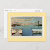 ヴィンテージデトロイト橋からウィンザーカナダ ポストカード (正面/裏面)