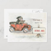 ヴィンテージデトロイト自動はがき ポストカード (正面/裏面)