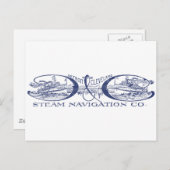 ヴィンテージデトロイト&クリーブランドスチームナビゲーションブルー ポストカード (正面/裏面)