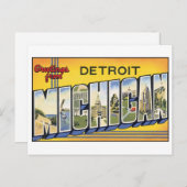 ヴィンテージデトロイトMIchiganポストカード ポストカード (正面/裏面)