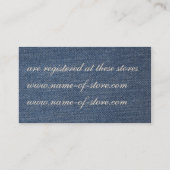 ヴィンテージデニムおよびレースブライダルレジストリカード エンクロージャーカード (裏面)