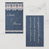 ヴィンテージデニムおよびレースブライダルレジストリカード エンクロージャーカード (正面/裏面)
