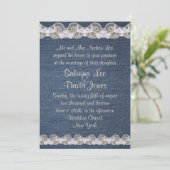 ヴィンテージデニムとレースのウェディング招待状 招待状 (スタンド正面)