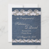 ヴィンテージデニムとレース婚約の発表 案内状 (裏面)