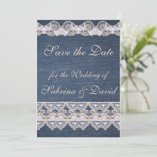 ヴィンテージデニムとレース日付の保存 セーブザデート (スタンド正面)