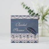 ヴィンテージデニムアンドレースブライダルシャワー 招待状 (スタンド正面)