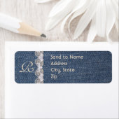 ヴィンテージデニムアンドレースモノグラム住所 シール (インサイチュ)