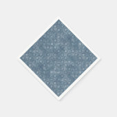 ヴィンテージデニムインスパイアパターンナプキン スタンダードカクテルナプキン (角)