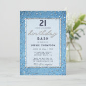 ヴィンテージデニムエレガントダイヤモンド21歳のパーティー 招待状 (スタンド正面)