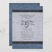 ヴィンテージデニムジーンズ結婚式招待状 招待状 (正面/裏面)