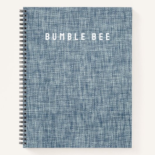 ヴィンテージデニムブルージーンズルックスパイラルノートブック ノートブック (正面)