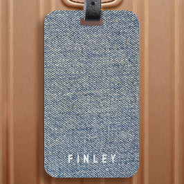 ヴィンテージデニムブルージーンズルック ラゲッジタグ