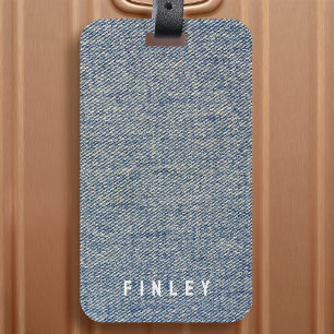 ヴィンテージデニムブルージーンズルック ラゲッジタグ