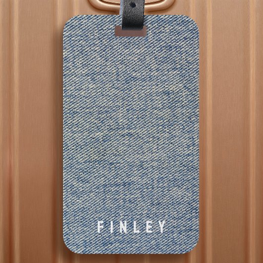 ヴィンテージデニムブルージーンズルック ラゲッジタグ