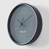 ヴィンテージデニムブルージーンズルック 壁時計 (傾斜)