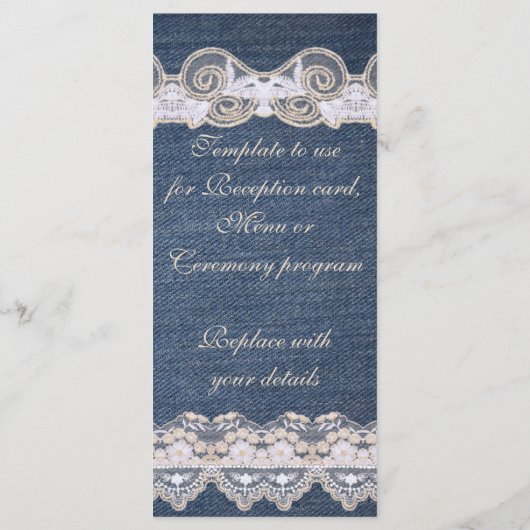 ヴィンテージデニム及びレースプログラムラックカード プログラム (裏面)