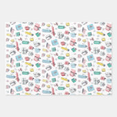 ヴィンテージデパートストアギフトレトロパステルカラー ラッピングペーパーシート (正面3)